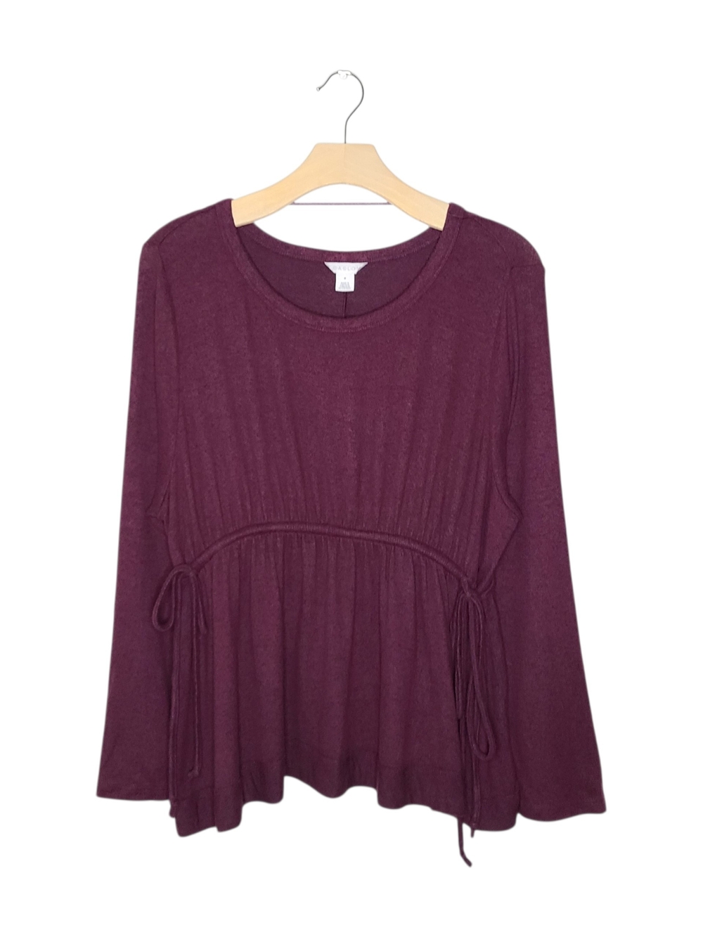 Caslon Burgundy Long Sleeve Tee with Side Ties